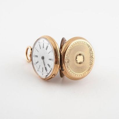 Montre de gousset en or jaune (750) 
Couvercle...