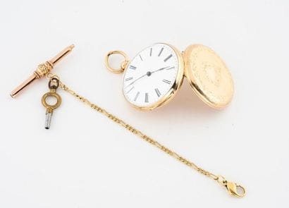 Montre de gousset en or jaune (750).
Couvercle...