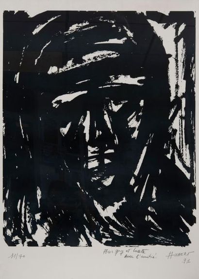 Michel AUBERT (1930)
Portrait, 1991. 
Lithographie....