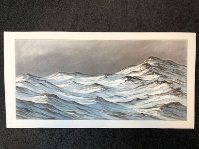 Hervé RICHARD (1952)
Les vagues, 2002. 
Encre...