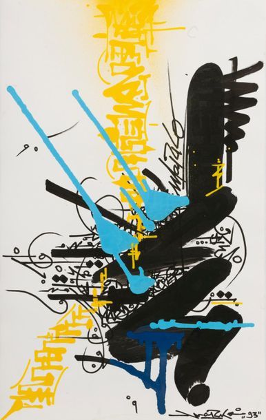 Marko93 (1974) 
Sans titre.
Gouache, marqueur...
