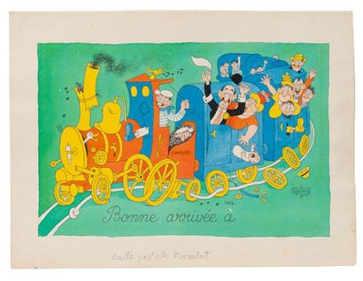 Albert DUBOUT (1905-1976)
Bonne arrivée à,...