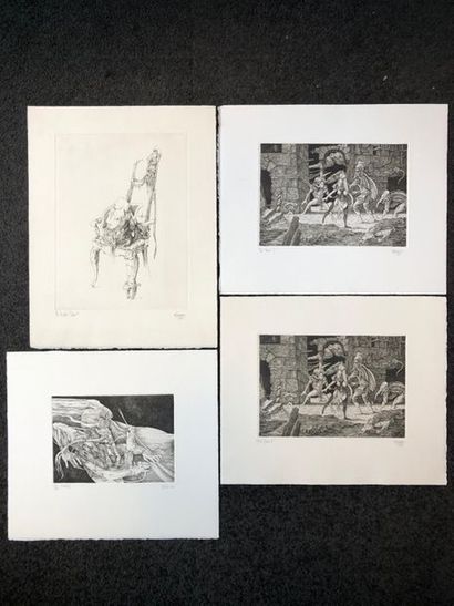 Miguel FRALEY (1950)
Lot de quatre eaux-fortes...