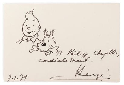 HERGÉ (1907-1983)
A compliment card enriched...