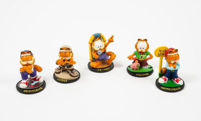 PAWS 
A set of polychrome resin figurines...