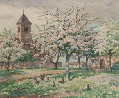 Claude Honoré HUGREL (1880-1944)
Orchard...