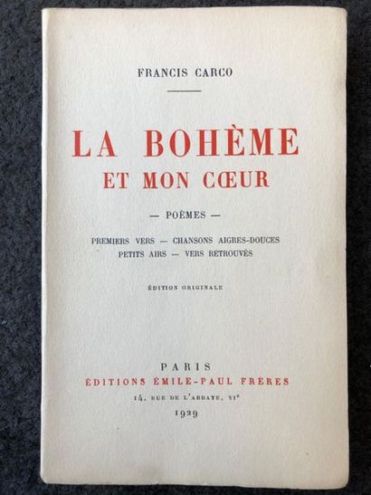 CARCO, Francis
La bohême et mon coeur. 
Editions...