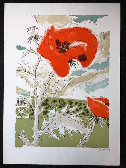 Francis Tailleux (1913-1981)
Chardon rouge.
Lithographie...