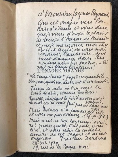 DEREME, Tristan
Salut aux poètes rhodaniens.
Manuscrit...