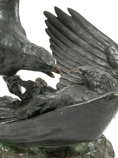 Louis RICHE (1877-1949)
Combat d'aigles.
Epreuve...