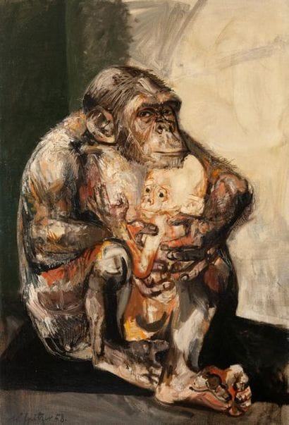 WALTER SPITZER (1927)
La guenon et son petit,...