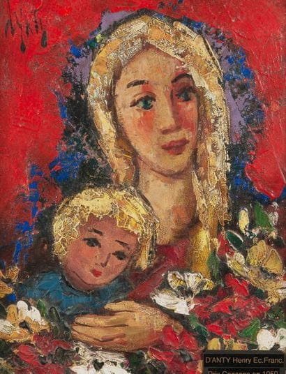 Henri d'ANTY (1910-1998)
Tenderness.
Oil...