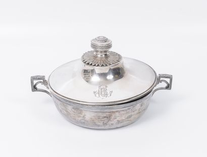 Légumier circulaire couvert, à fond plat,...