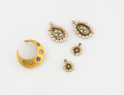Brooch scrap in yellow gold (750) in the...