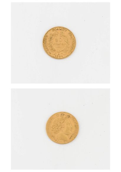 France
Gold 10 franc coin, IIIrd Republic,...