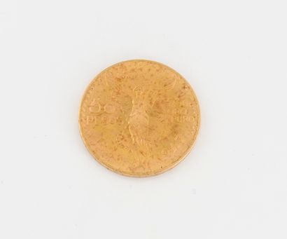MEXIQUE
50 gold pesos coin, Centenario. 

Net...