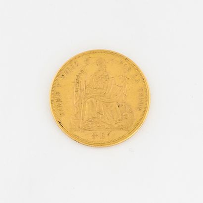 PÉROU
8 gold escudos coin, 1863. 

Net weight...