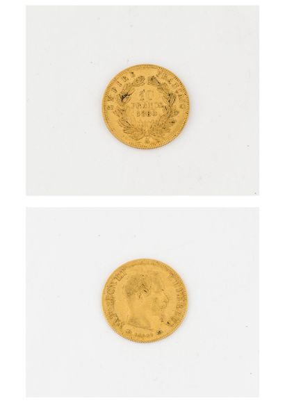 10 gold francs coin, Napoleon III bareheaded,...
