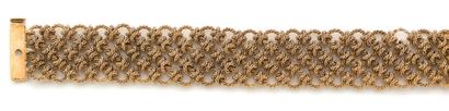 Bracelet ruban en or jaune (750) à maille...