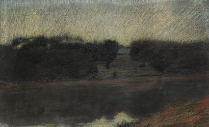 Charles-Marie DULAC (1866-1898)
Riverbank.
Pastel...