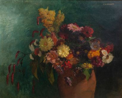 Prosper MARILHAT (1811-1847)
Bouquet of dahlias,...
