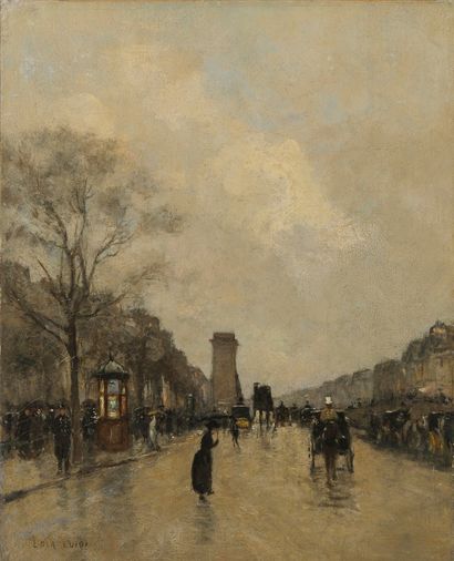 Luigi LOIR (1845-1916)
Calèches on Parisian...