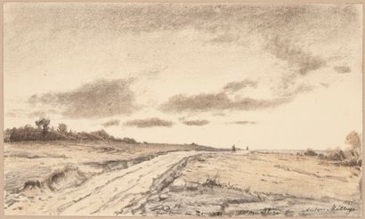 ANTON MELBYE (1818-1875)
Chemin dans la plaine,...