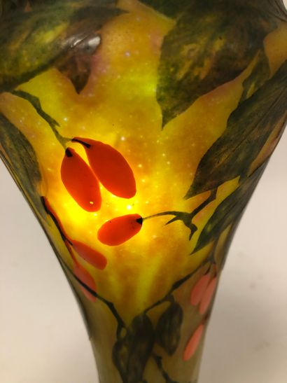DAUM à Nancy
Baluster vase on pedestal, with...