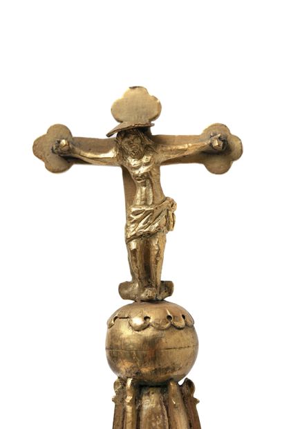 Reliquaire monstrance en cuivre doré et argent...