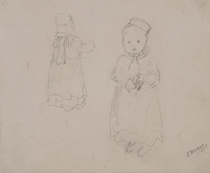 Ludwig Knaus (1829-1910)
Children's studies.
Black...