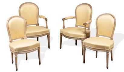 Paire de fauteuils et paire de chaises en...