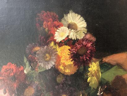 Prosper MARILHAT (1811-1847)
Bouquet of dahlias,...