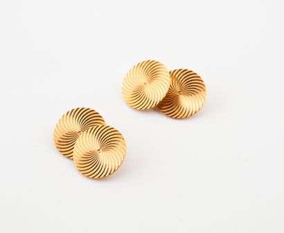 Paire de boutons de manchette en or jaune...