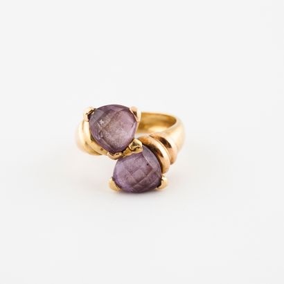 Bague toi et moi en ors jaune et rose (750)...