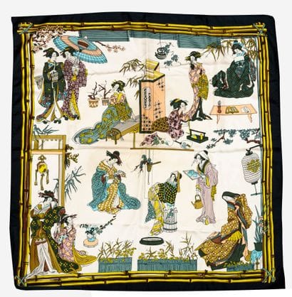 HERMES Paris
Carré en twill de soie à décor...