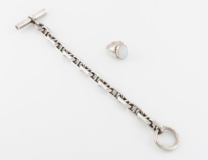 HERMES
Bracelet en argent (800) à maille...
