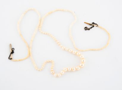 Collier en chute de semences de perles et...