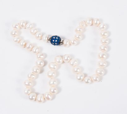 Collier de perles de culture blanches en...