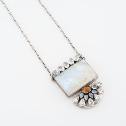 Collier pectoral en argent (925 / min. 800)...