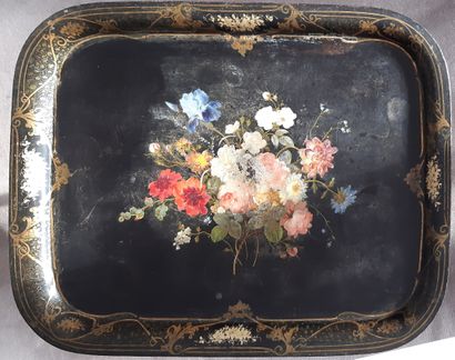 Rectangular sheet metal tray with rounded...