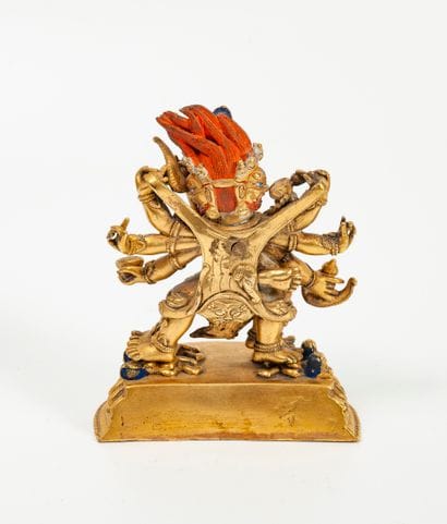 TIBET, XIXème siècle
Dharmapala à trois têtes...