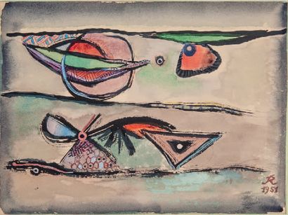 Hans Reichel (1892-1958)
Composition, 1951.
Encre...