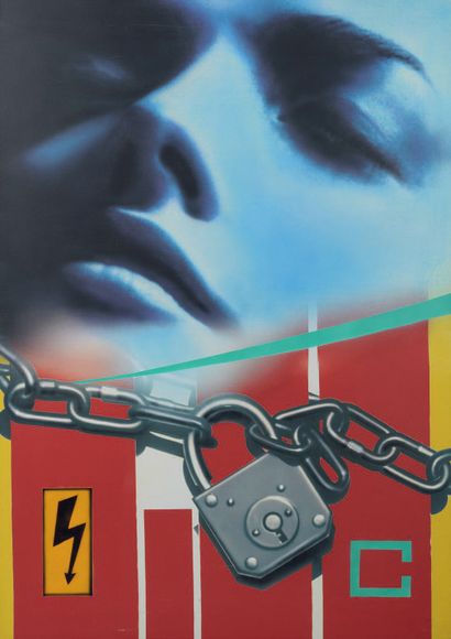 Peter KLASEN (1935)
Visage en bleu/Haute...