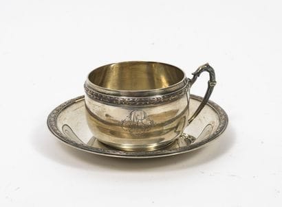 Eugène LEFEBVRE
A silver (950) cup and saucer...