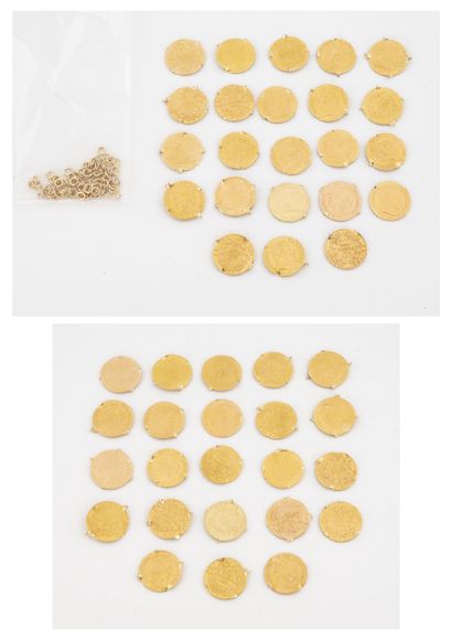 Lot of 23 pieces of 10 francs gold. 

Traces...