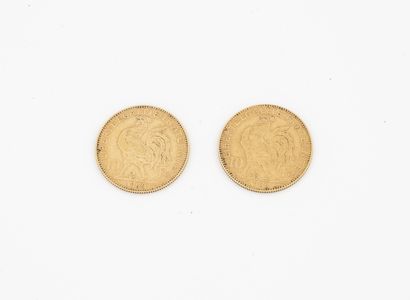 France
Lot of two 10 francs gold coins, IIIrd...