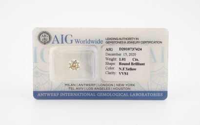 Diamond under seal, brilliant cut, 1.01 carat....