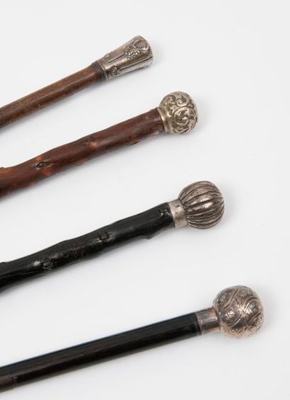 Set of 4 canes:
- one with a silver ball...