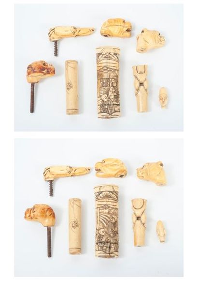 Vers 1900-1920
Small objects made of ivory...