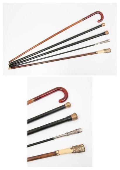 Set of 5 canes:
- one with a trapezoidal...